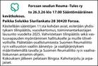 Sääntömääräinen kevätkokous 26.3.26 klo 17.00